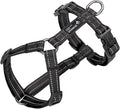 EXCELLENT ELITE SPANKER No Pull Dog Harness Reflective Nylon Vest L-Shaped Adjustable Easy Pet Harness for Small Medium Large Breeds Dogs Walking Training Black Red(Black-S)