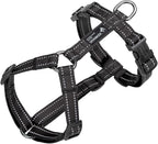 EXCELLENT ELITE SPANKER No Pull Dog Harness Reflective Nylon Vest L-Shaped Adjustable Easy Pet Harness for Small Medium Large Breeds Dogs Walking Training Black Red(Black-S)