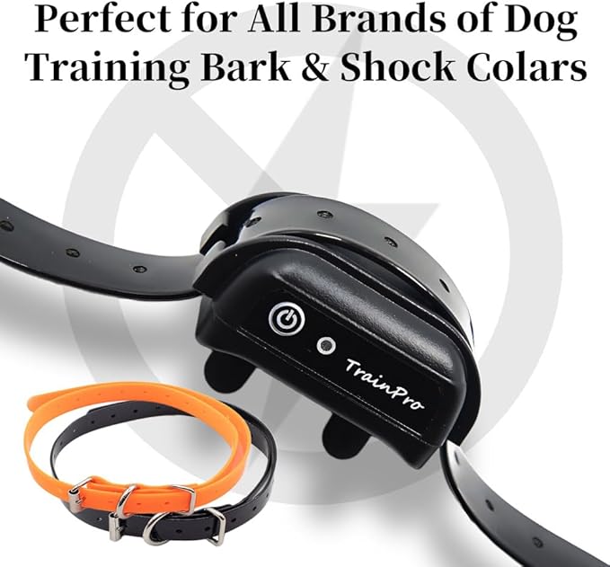 Universal 27 ½” X ¾” Replacement Band Strap for Dog Training Collar - Adjustable Waterproof TPU for E-Collar, Static/Vibration Shock Trainer, Fits Most Bark Control Devices - Bonus 2-Pack!
