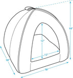 Best Pet Supplies Cat Bed for Indoor Cat, Domed Tent House with Removable Pillow, Covered Cat Cave for Small Dog, Puppies and All Breeds of Cats - Gray Lattice, 19 x 19 x H:19"