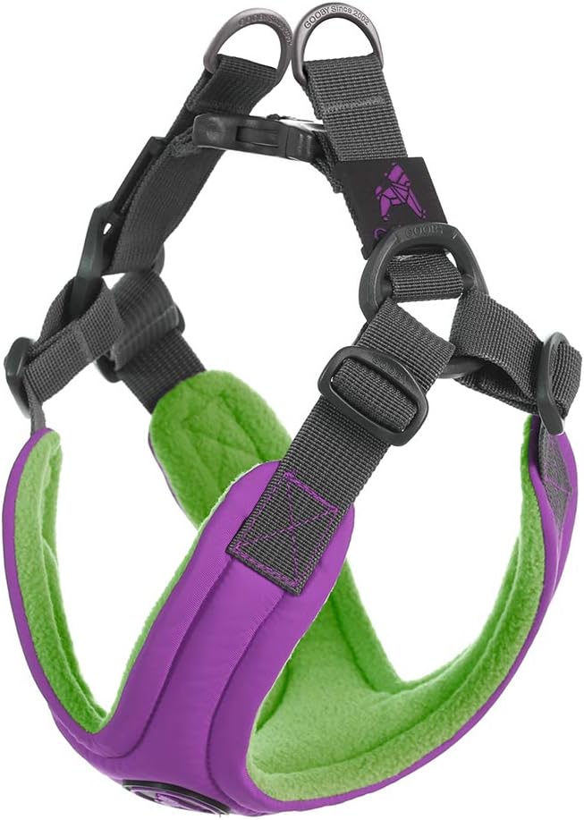 Gooby Escape Free Memory Foam Harness - Purple, Small - No Pull Step-in Dog Harness with Four Point Adjustment for Small to Medium Dogs