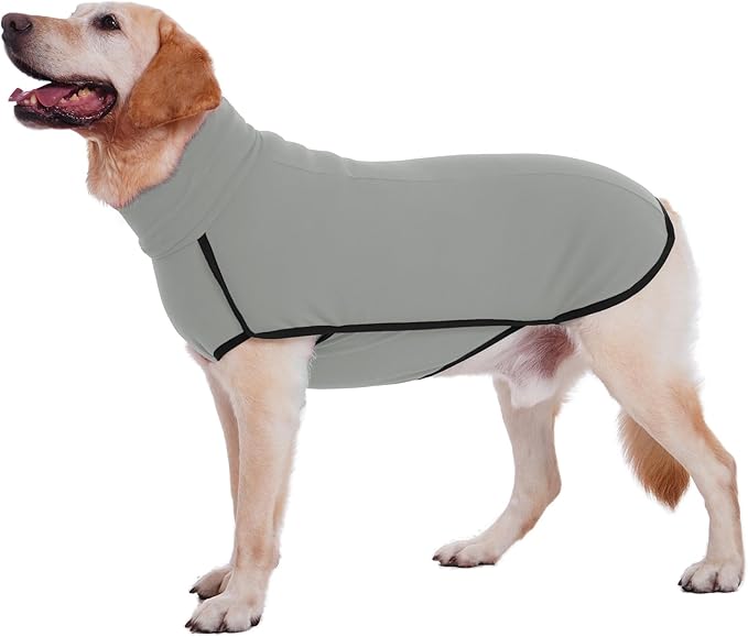 ROZKITCH Dog Winter Coat Soft Pullover Pajamas, Pet Windproof Warm Cold Weather Jacket Vest Cozy Jumpsuit Apparel Outfit Clothes for Walking Hiking Travel Sleep Grey 4XL