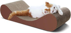 FluffyDream Cat Scratcher Cardboard, Scratching Pad House Bed Furniture Protector, Infinity Shape, Curved (Brown, Bone)