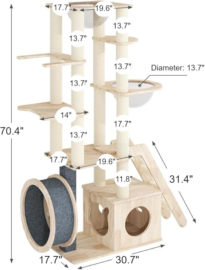 Large Cat Tree Tower Craft Paper (Sisal)