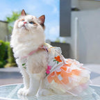 Dog Princess Dress,Summer Thin Cat Rainbow Butterfly Pettiskirt Cute Pet Clothes Chihuahua Teddy Dress Pet Supplies (L)