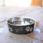 Loving Pets Bella Dog Bowls- Stainless Steel Dog & Cat Bowls - Spill Proof Dog Food Bowl, Cat Bowl, Puppy Essentials & Pet Supplies Great for Home & Travel (Large 35-65 lbs, Espresso)