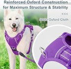 BARKBAY Dog Harness No Pull Oxford with ID Tag Pocket - Heavy Duty, Reflective, Easy Control for Large Dogs(Purple Oxford,M)