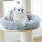 SHENGOCASE 20” Round Donut Cat Tree Tower Replacement Cushion Bed with Hook Tapes, Faux Fur Platform Perch Condo Accessory