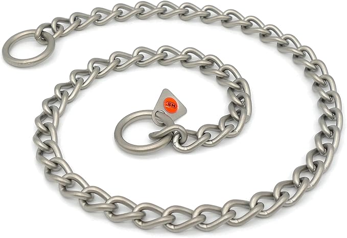 Herm Sprenger - Matt Stainless Steel Scratch Resistant Dog Training Collar - Round Links Slip Chain - Small Medium Large Dogs - Professional Training Collar - Made in Germany (18 inches (45 cm))