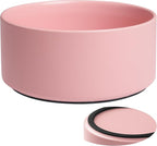 Dog Bowls, Non Slip Ceramic Dog Food and Water Bowl with Silicone Base, Heavy Pet Feeding Bowl for Puppies, Small and Medium Dogs (Pink, 6 Inches)