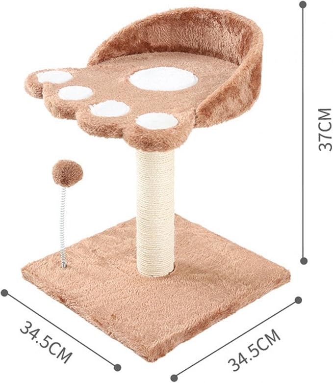Cat Scratching Post Cat Tree Towers Wear Resistant Interactive Cat Toy Ball for Play Rest Indoor Cats Cat Tree Cat Furniture Cat Condo, Brown