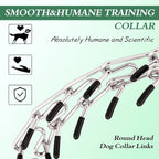 No Pull Prong Dog Collar,Adjustable Dog Pinch Training Chain Collar with Comfort Rubber Tips for Training Guidance Small Medium Large Dogs (L)