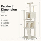 81" Multi-Level Cat Tree Tower with Scratching Posts - Space-Saving Design for Indoor Kittens Toys & Condo, Compact Floor Footprint & Vertical Space for Multi-Cat Homes-Beige