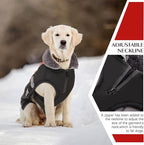 QBLEEV Warm Dog Coat Reflective Dog Winter Jacket, Waterproof Windproof Dog Turtleneck Clothes for Cold Weather Thicken Fleece Pet Dog Snowsuit Christmas Dog Vest Apparel for Small Medium Large Dogs L