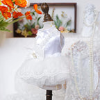 Fashion Sweet Puppy Dog Blingbling Princess Skirt Pet Dog Lace Cake Camisole Tutu Dress D-White M