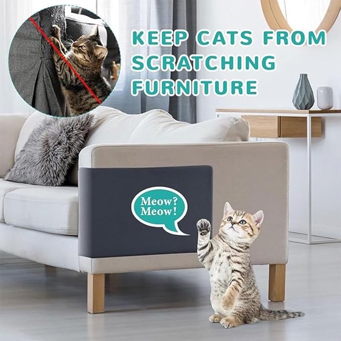 Self-Adhesive Cat Scratching Mat, 118"x11.8" Cat Scratch Furniture Protector, DIY Cat Scratch Pad Self-Adhesive, Trimmable Self Adhesive Couch Protector from Cats Claws, Protects Sofas and Chairs