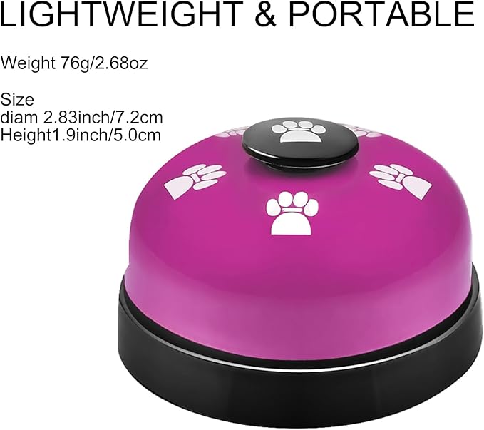 3 Pack Dog Doorbells, Pet Training Bells for Outside Potty Training and Communication, Bell for Dog Cat Puppy Interactive Toys (Purple, 3 Pack)