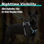 BARKBAY No Pull Pet Harness Dog Harness Adjustable Outdoor Pet Vest 3M Reflective Oxford Material Vest for blue Dogs Easy Control for Small Medium Large Dogs (XL)