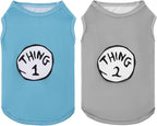 CuteBone Dog Shirts 2-Pack Soft Pet Clothes Breathable Summer Vest for Small Puppy and Stretchy Cat Apparel 2BX20M-D