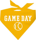 Game Day Dog Bandana | 100% Cotton Adjustable Triangle | Made in USA | Baseball| Sports | Biggest Fan | Game Day | Gold, One Size (1054)