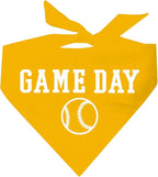 Game Day Dog Bandana | 100% Cotton Adjustable Triangle | Made in USA | Baseball| Sports | Biggest Fan | Game Day | Gold, One Size (1054)