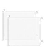 2PCS Retractable Baby Gates, Mesh Dog Gate for Doorways, 33.6" Tall, Expands to 55" Wide,Pet Safety Essential Fit for Baseboards, Wide Toddlers Gates for Hallways, Indoor & Outdoor,White