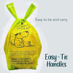 Dog Poop Bag, Compostable Doggie Poop Bags with Handles, Easy-Tie Pet Waste Bags, Eco-Friendly, Unscented, Vegetable-Based, Extra Thick Leak Proof, for Dogs and Cat Scoops, 120 Bags