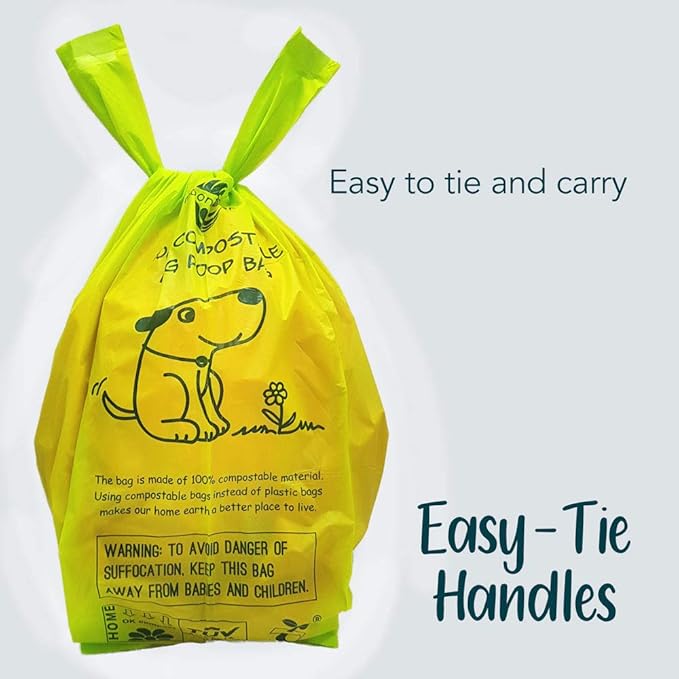 Dog Poop Bag, Compostable Dog Poop Bags, Doggied Poop Bags, Eco-Friendly, Unscented, Vegetable-Based, Extra Thick, Leak Proof, for Dogs and Cat Scoops, 120 Counts with Holder