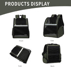 Cat Backpack Carrier for Small Dogs and Medium cat Puppy Kitten Bunny Pet Carrier Backpack Collapsible with Fully Ventilated Mesh with Safety Leash (DarkGreen, 12.9" L x 10.62" W x 15.5" H - M)