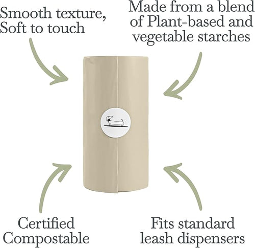 100% Certified Home Compostable and Biodegradable Dog Poop Bags - ASTM D6400 & EN 13432 Compliant Dog Waste Bags – 180 Bags – 12 x Rolls of Plant Based Compostable Waste Bags - Thick Doggie Poop Bags