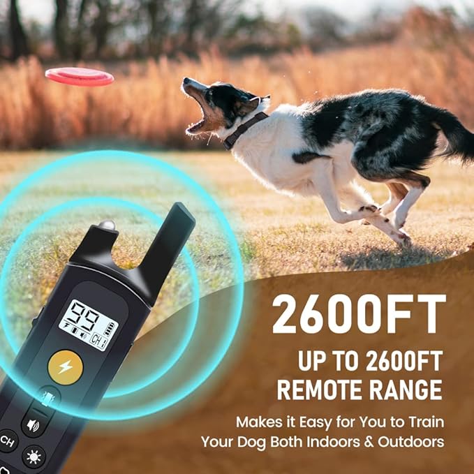 Dog Training Collar | Shock Collar with Beep | Vibration, Safe Static | Dog Training Collar with Remote 1500FT | Waterproof Rechargeable E-Collar, Security Lock for All Dogs (Upgraded) (Pink)