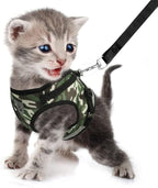 FEimaX Dog Harness and Leash Set for Walking, Soft Mesh Adjustable Easy Control Lightweight Cat Vest Harnesses with Reflective Strips, Escape Proof Small Dogs Cats Vests