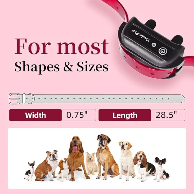 Universal 27 ½” X ¾” Replacement Band Strap for Dog Training Collar - Adjustable Waterproof TPU for Remote E-Collar, Static/Vibration Shock Trainer, Fits Most Bark Control & Obedience Devices