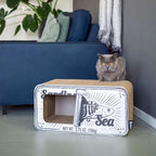 Sardine Cardboard Cat Scratcher, 60 x 30 x 30 cm, White