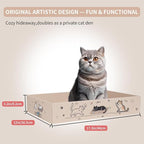 Large Cat Scratcher Pad with Box, Reversible Corrugated Cardboard Scratch Pad, Kitten Scratching Board with Catnip, Durable Recycle Scratching Pads