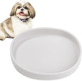BNOSDM Silicone Dog Food Plate Shallow Dog Bowl Flat Cat Dish 1 Pack Small Puppy Plates for Small Dogs and Cats Whisker Fatigue Pet Feeding Bowls for Dry and Wet Food (Light Grey)