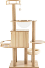 Cat Tree Modern Cat Tower for Indoor Cats, Multi-Level Cat Condos with Scratching Post & Resting Platforms for Large/Small Cat Climbing, Cat Activity Center Playground
