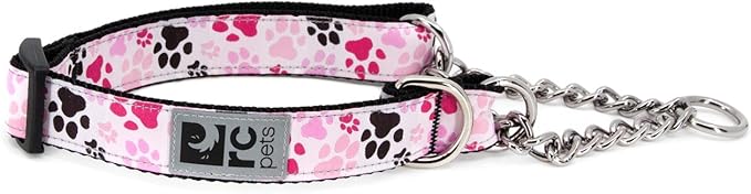 RC Pets 3/4" Martingale Training Collar, Small, Pitter Patter Pink