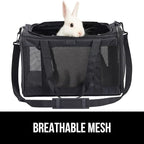 GORILLA GRIP Cat Carrier Travel Bag Up to 15 Lbs, Soft Collapsible Small Dog Carriers, Top and Side Entry Breathable Mesh, Grip Feet on Underside, Cozy Washable Waterproof Pad, Portable Kennel, Black