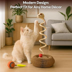 Kitty Kurlz Cat Toy - Interactive Cat Scratcher Set with Flexible Cardboard Accordion, Plush Mouse & Magic Organ Toy - 3-Pack Entertainment Bundle for Indoor Cats