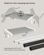 SVD.PET Cat Window Sill Perch with Two Fabrics Cover, Sturdy Metal Frame for Indoor Cats, No Drilling No Suction Cup Installation Cat Hammock Window Bed Seat for Windowsill and Bedside