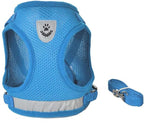 FEimaX Dog Harness and Leash Set for Walking, Soft Mesh Adjustable Easy Control Lightweight Cat Vest Harnesses with Reflective Strips, Escape Proof Small Dogs Cats Vests (Azure, X-Small)