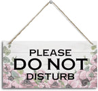 Please Do Not Disturb Wood Door Sign - Hanging Printed Wooden Plaque Decor for Home, Offices, Clinics, Law Firms, Hotels - During Therapy, Spa Treatment, Counseling Sessions - 12x6 in