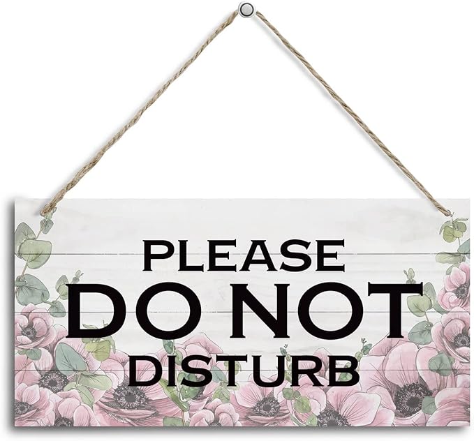 Please Do Not Disturb Wood Door Sign - Hanging Printed Wooden Plaque Decor for Home, Offices, Clinics, Law Firms, Hotels - During Therapy, Spa Treatment, Counseling Sessions - 12x6 in