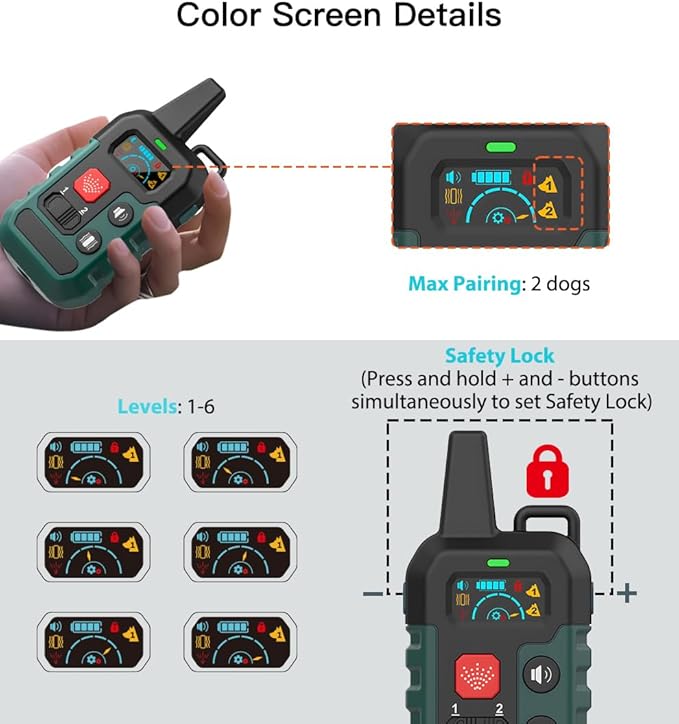 Citronella Dog Training Collar with Remote & 1* Spray Refill, 4 Modes Beep/Vibration/Spray/Spray Enhancement, Humane Safe Dog Bark Collar, Waterproof Spray Collar, Range 300M 【Only Work with Remote】