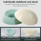 Bulldog Bowl Anti-Slip Dog Cat Dish Detachable Rubber Dog Bowl Pet Sterile Tilted Pet Feeder Slope Base (Green, 2 Cup (Small/Medium Dog))