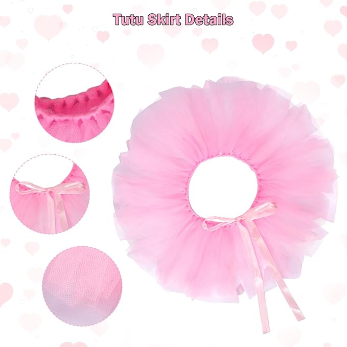 Dog Party Supplies Set - Pink Tutu Skirt, Birthday Hat, Necklace for Puppy Cat Halloween Wedding Costume