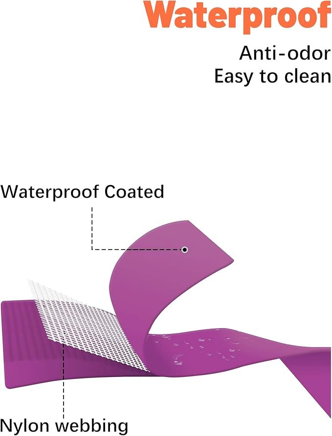 Waterproof Martingale Collar for Dogs,Easy to Clean Dog Collars with Safety Quick Release Buckle,Rubber Collar for Medium Large Dogs Walking Training (Purple, M (16.5-20.8inch))