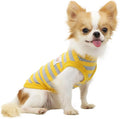 LOPHIPETS 100% Cotton Striped Dog Shirts for Small Dogs Chihuahua Puppy Clothes Tank Vest-Yellow and Gray Strips/L