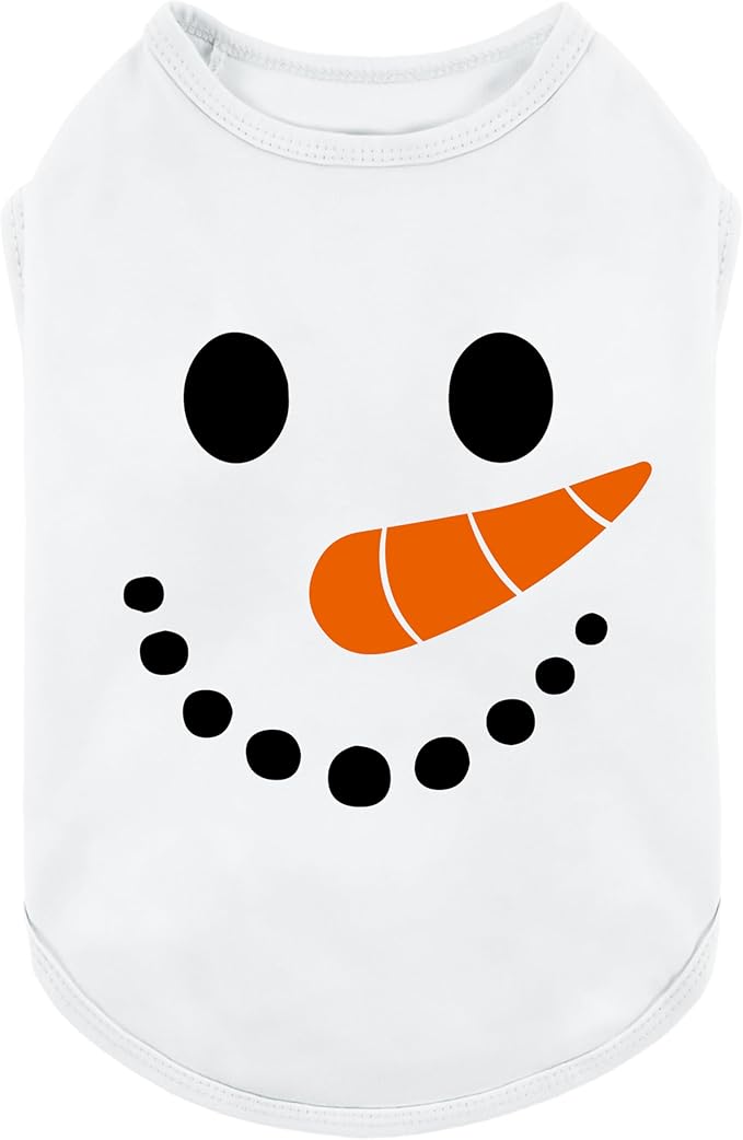 Fitwarm Snowman Dog Christmas Outfit, Holiday Dog Clothes for Small Dogs Boy Girl, Cute Pet Shirt, Black, White, Orange, Large